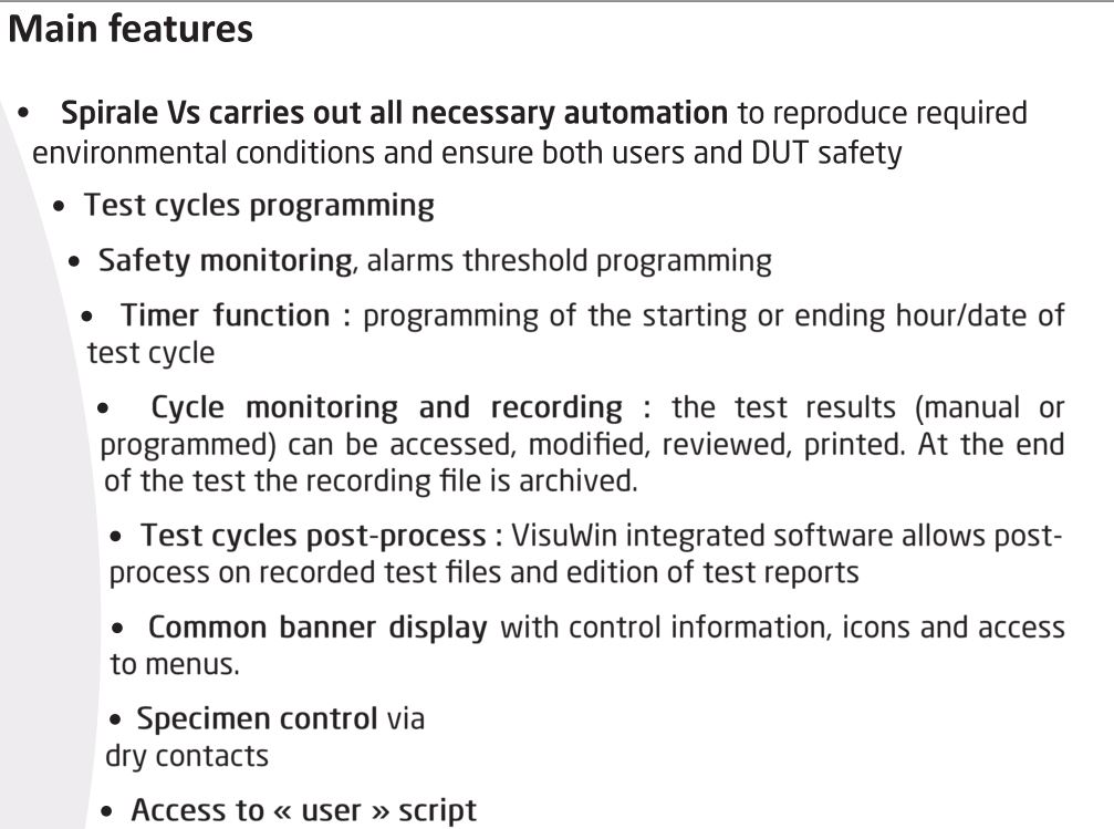 Spirale VS Control Software Spirale VS Control Software