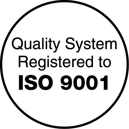Quality System Registered to ISO 9001 badge Quality System Registered to ISO 9001 badge