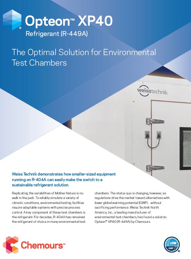 Weiss Technik is Content Partner for Chemours Company Case Study Weiss Technik is Content Partner for Chemours Company Case Study